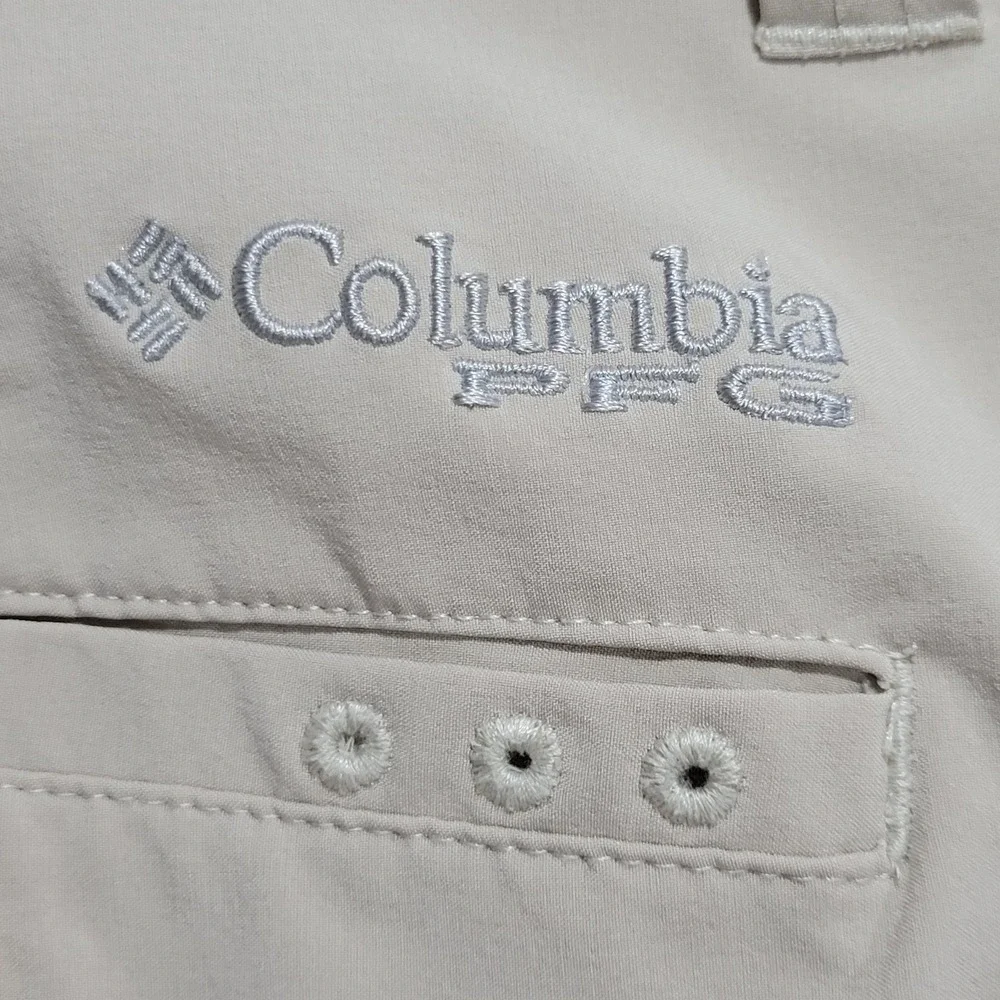 Columbia PFG Shorts Men Size 40 Tan Performance Fishing Gear Stretch Lightweight